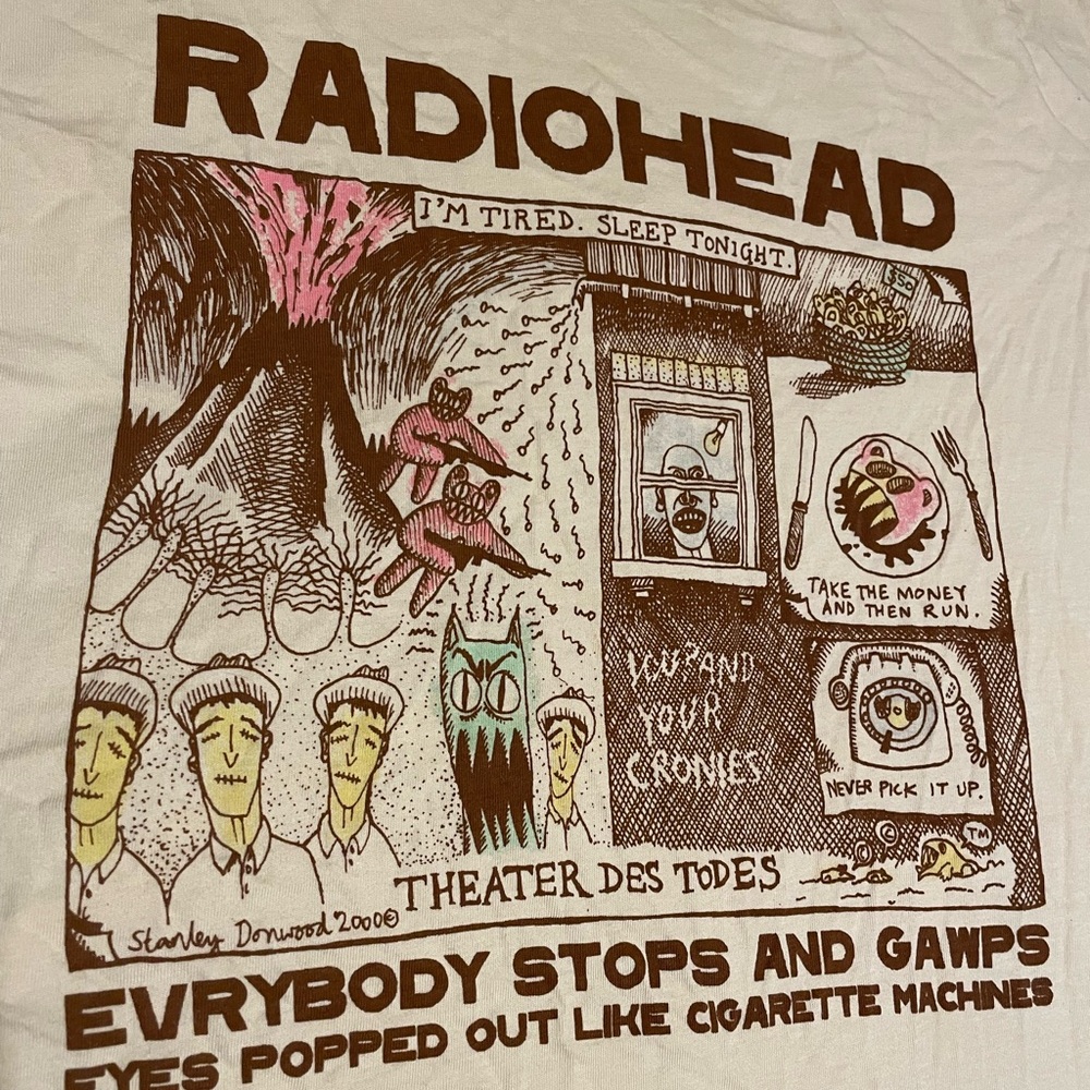 Authentic vintage Radiohead concert t-shirt size medium.